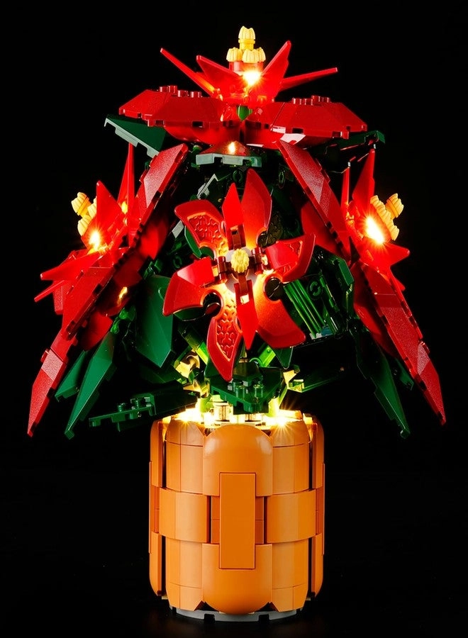 BRIKSMAX Light Kit for Lego Poinsettia - Innovative Led Lighting Compatible with Lego Icons 10370