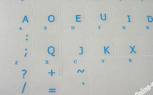 Dvorak Simplified Keyboard Stickers - Dvorak