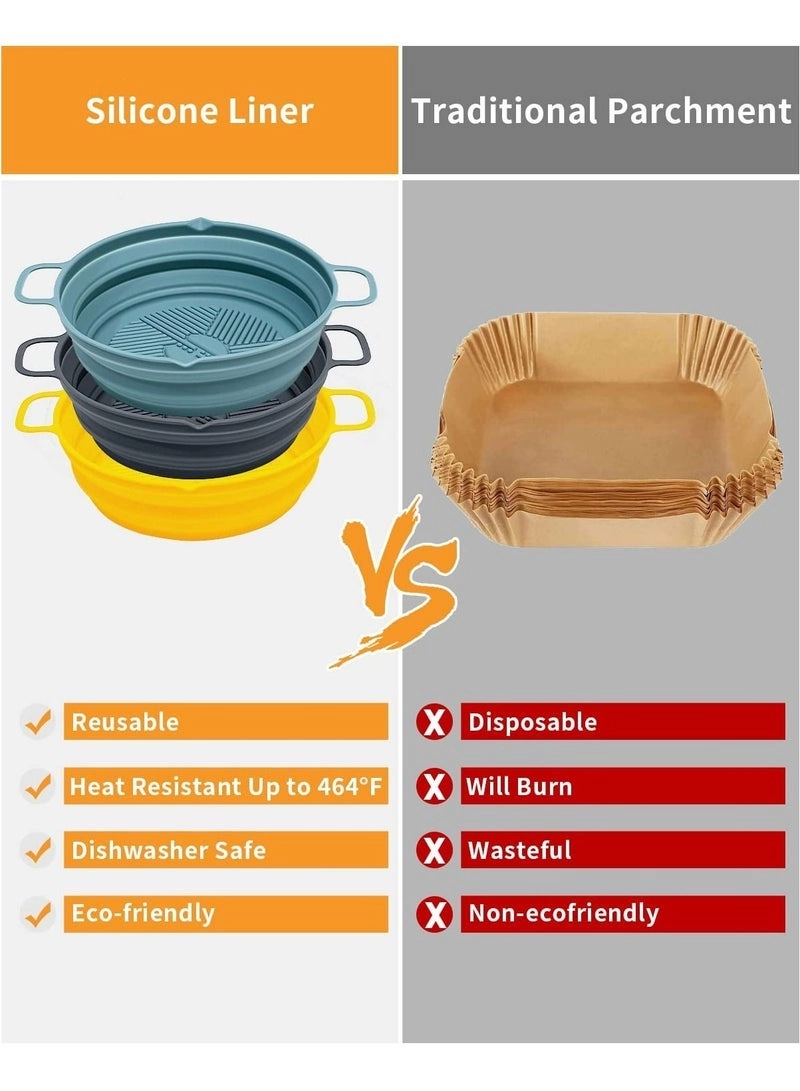 Air Fryer Silicone Liner - Silicone 3-pcs