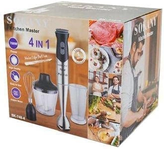 Hand Blender - Multifunctional 4 in 1 Variable Speed Control Stainless Steel Stem