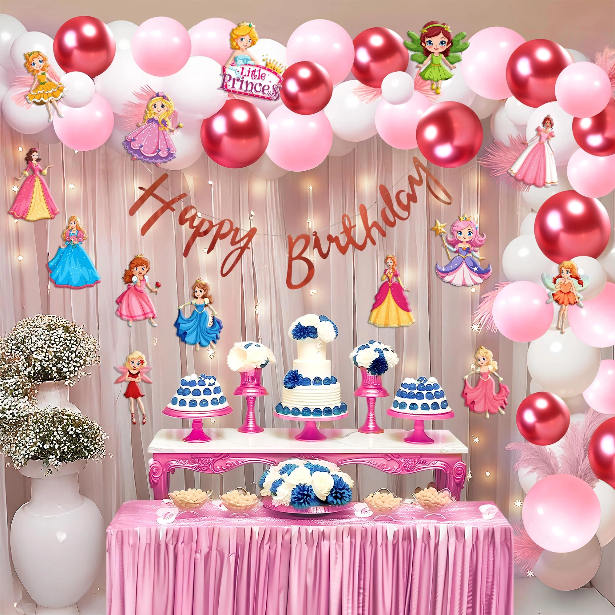 Party Propz Princess Theme Birthday Decoration Kit - 71 Count Birthday
