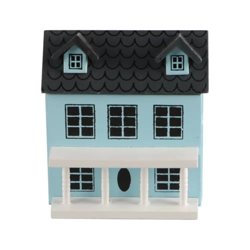 Miniature Wooden House - Blue 7 x 6.5 x 6.1 cm
