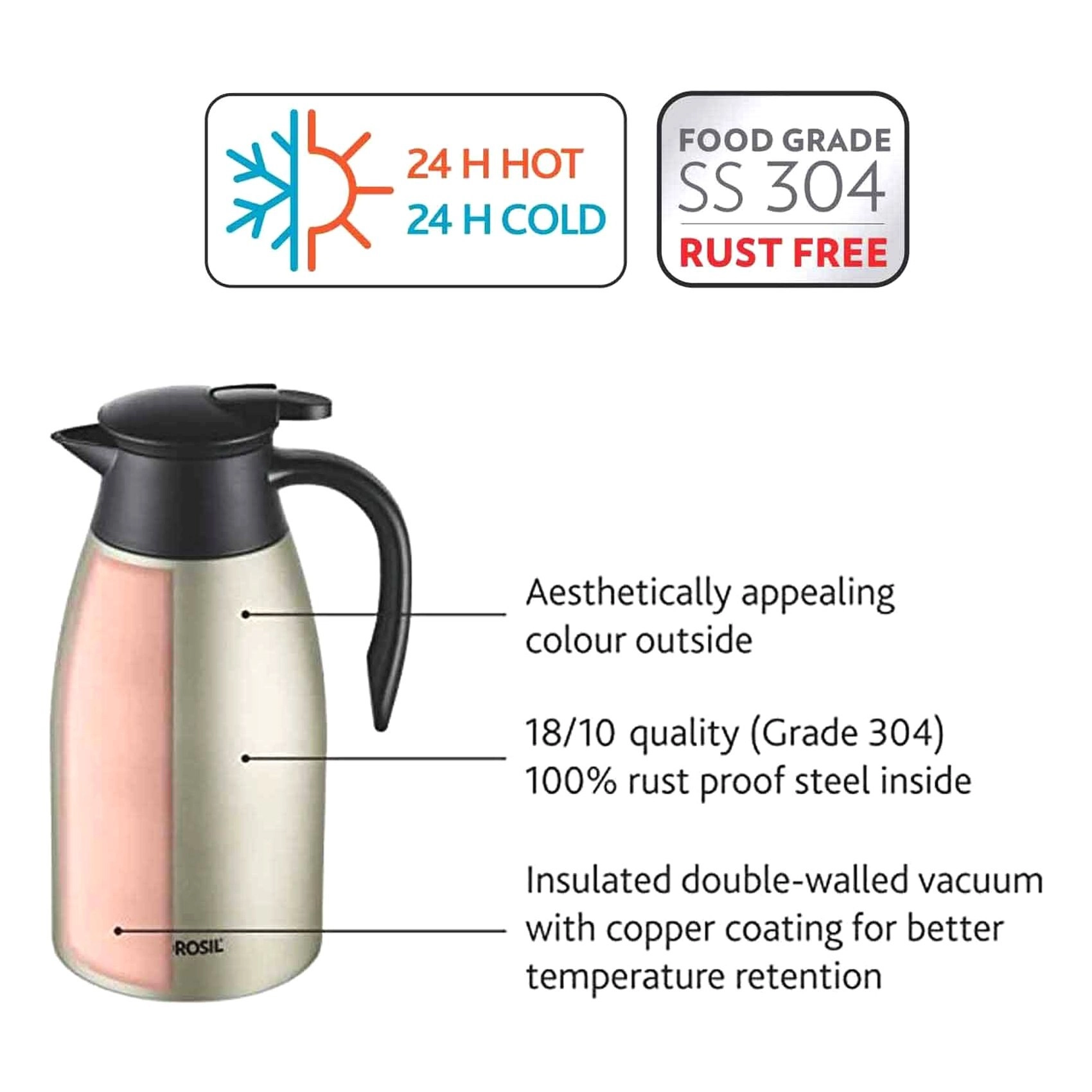 Vacuum Stainless Steel Teapot - 2L