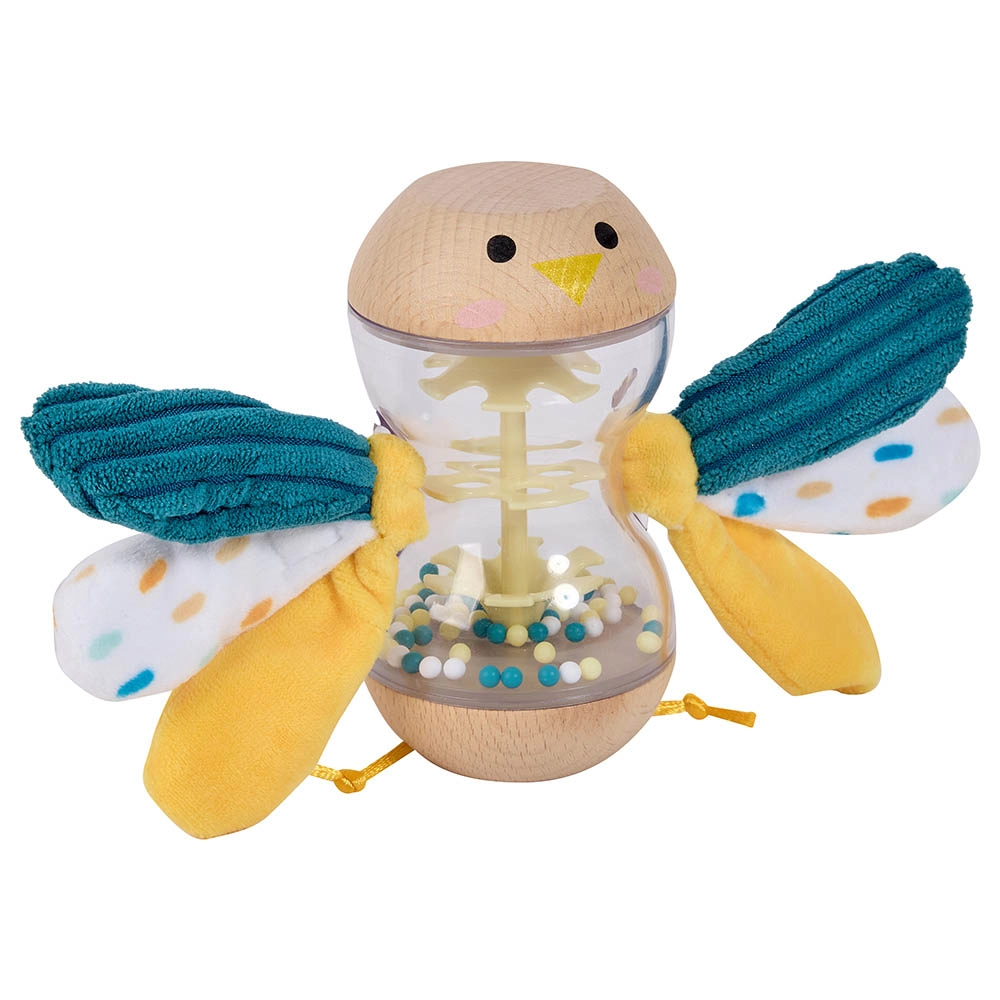Cucu Bird Rattle - 0 month & above wood, plastic and fabric