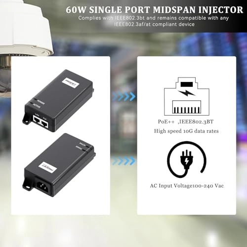 PT-PSE105GW-E-10 - 55V 60W 2 PoE pairs IEEE802.3bt 2.5GbE/5GbE/10GbE