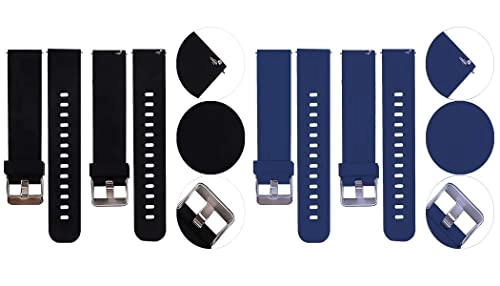 2 Pack 20mm Silicone Watch Band for Sekonda Motion