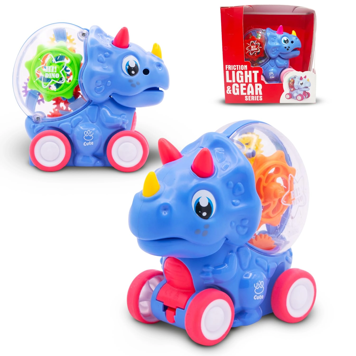 Wembley Friction Powered Car Toy - No Battery Push & Go Interactive Light