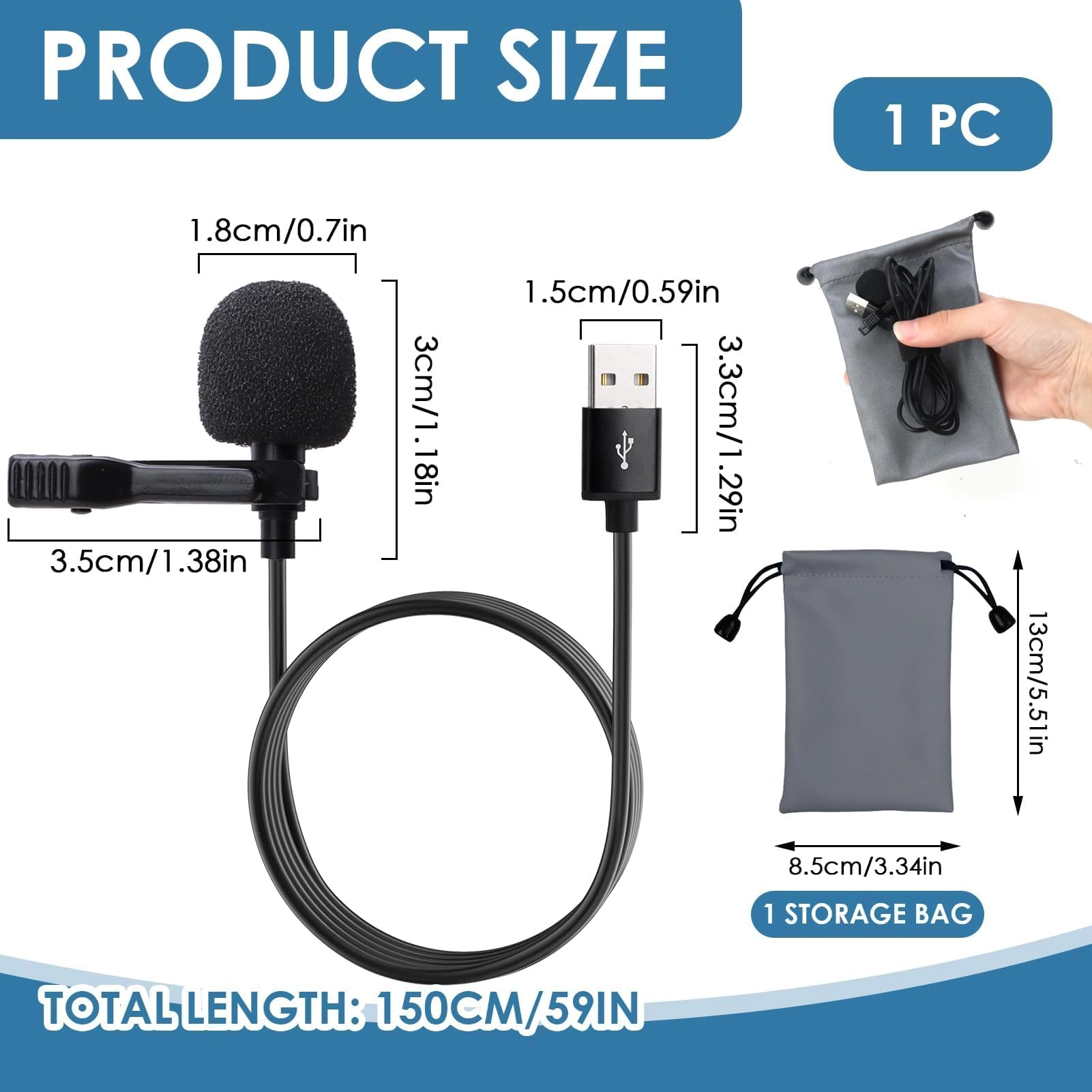MIC1 3.5mm-Mini-Jack+USB Microphone
