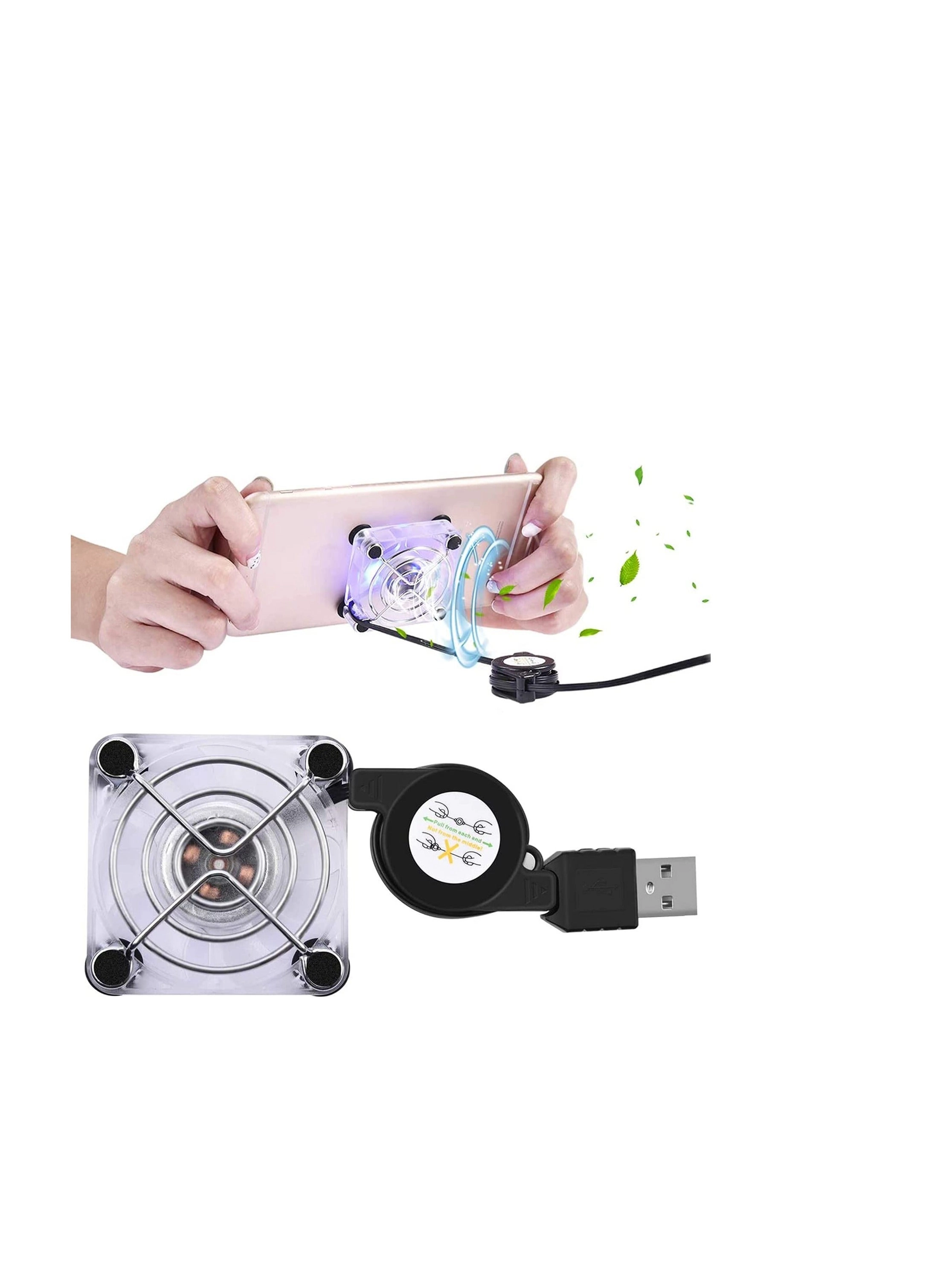 SYOSI Mobile Phone Cooling Fan - Portable 4 Suction Cups