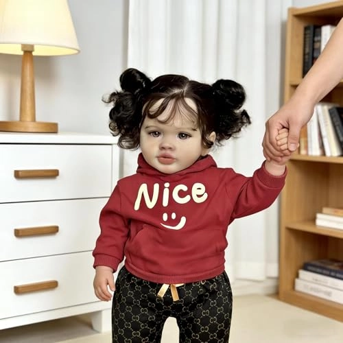 Pippa Reborn Baby Doll - 26 inch Cotton Vinyl Hand-rooted Curly Hair Ages 3+