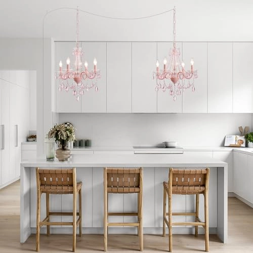 Crystal Pink Chandelier