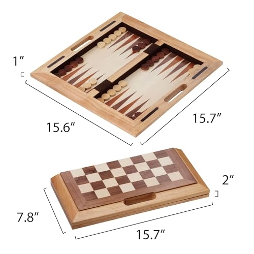 Dutchman 3-in-1 Combo Folding - Chess Checkers Backgammon