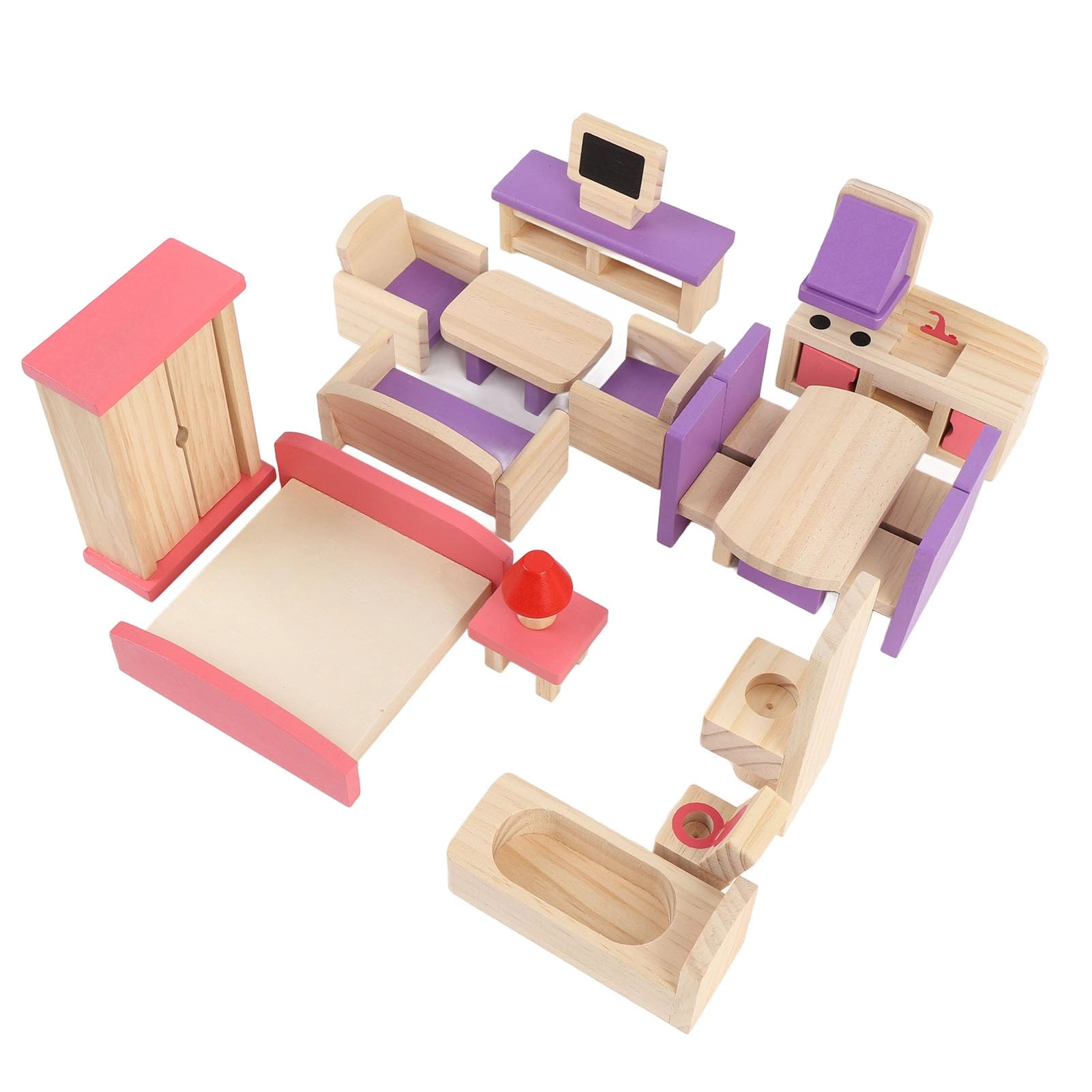 Fabatermewrsdb1iv Wooden Toy Furniture - 18 months and up 19 pieces