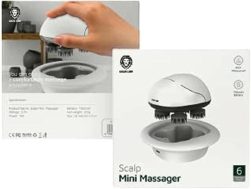 GREEN LION Scalp Mini Massager - 6 Massage Modes IPX7 Waterproof