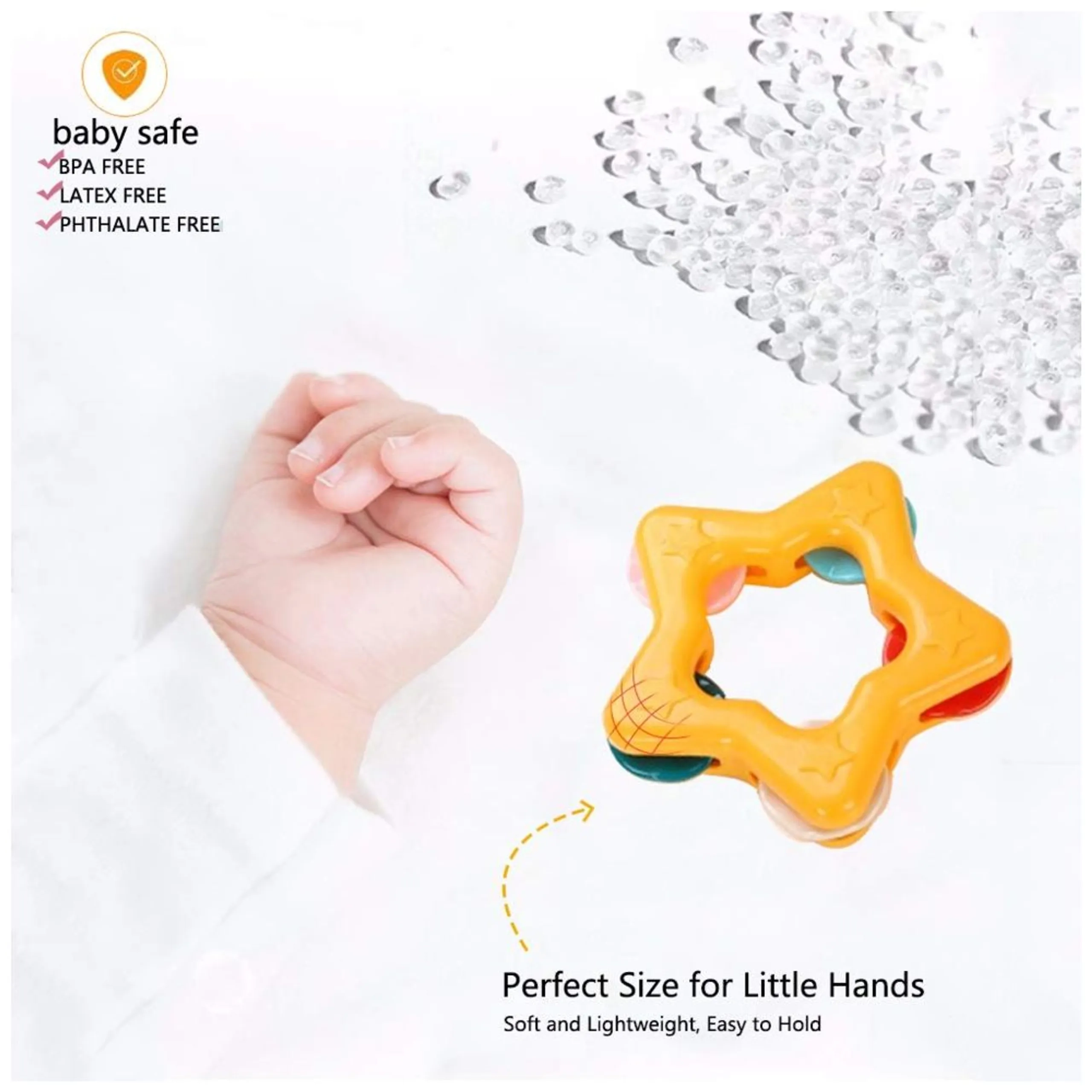 Baby Rattles And Teether Toy Set - 0 month and above BPA-free 7Pcs