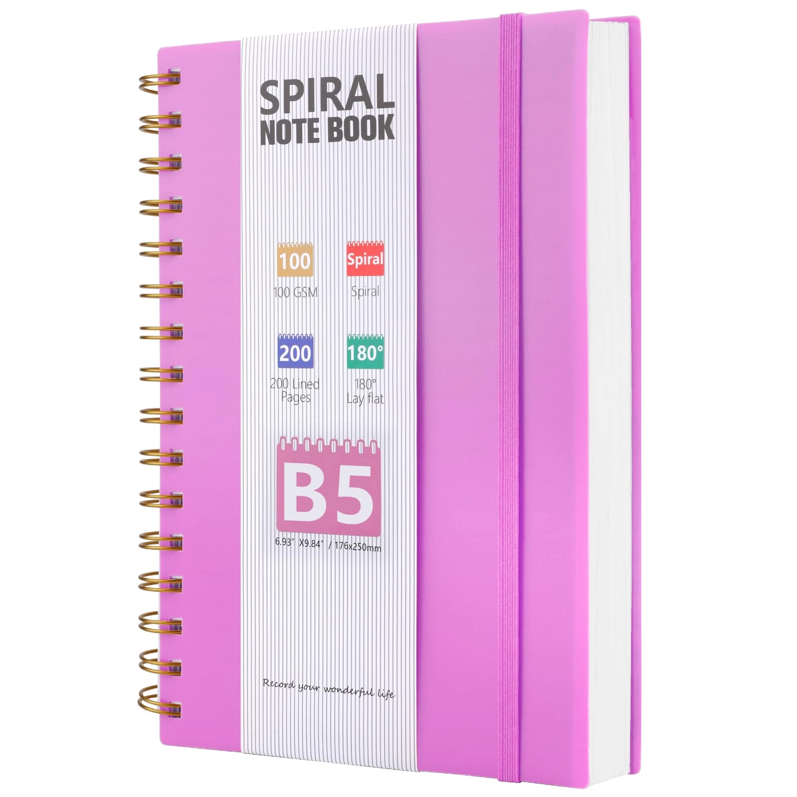 Journal Notebook B5 Spiral - Lined 200 Pages