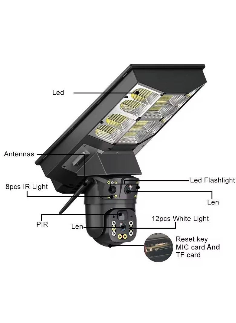 Solar Streetlight Dual Lens Security Camera 8MP