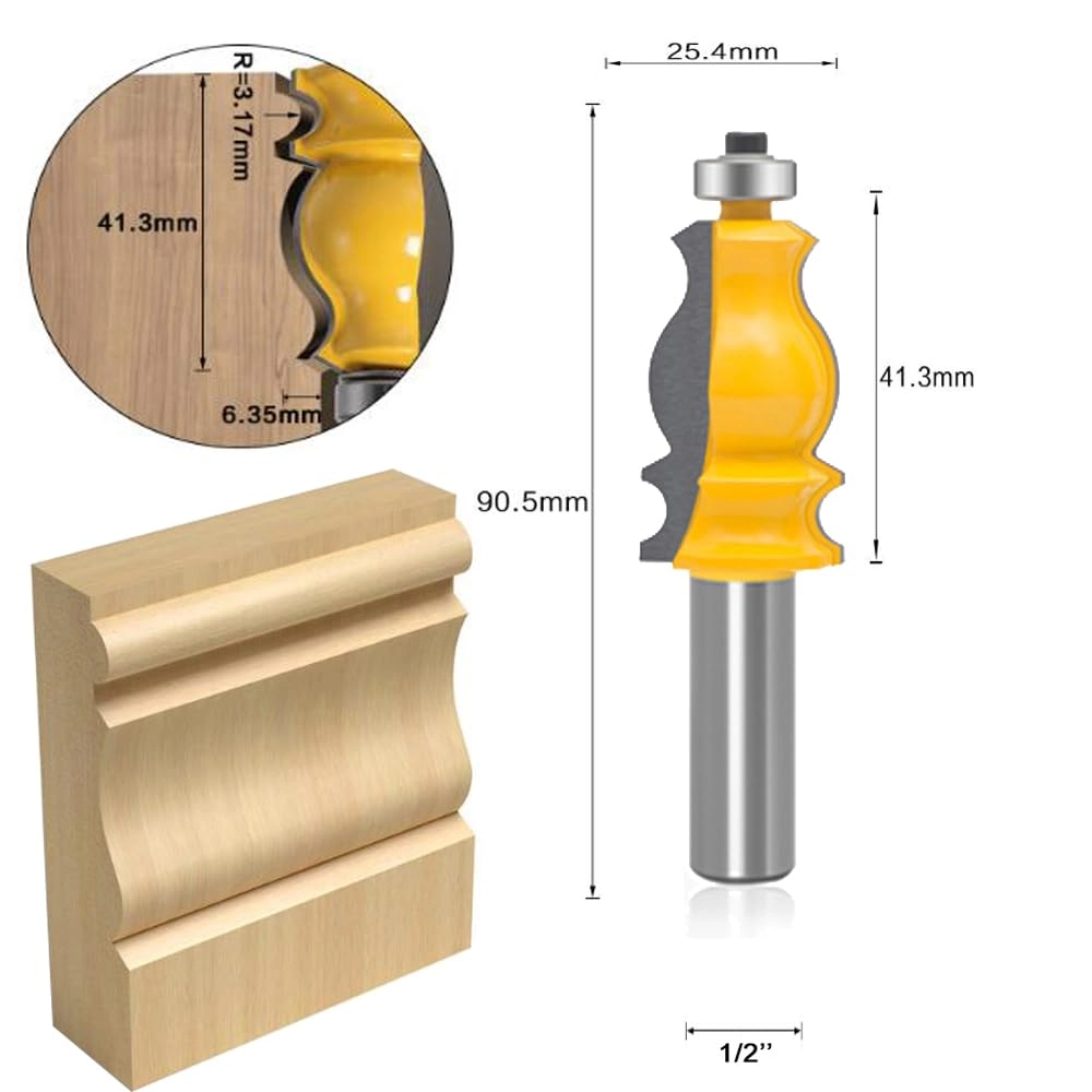 Architectural Molding Router Bit Set - 1/2 Inch 10 PCS
