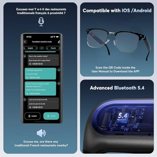 G3A - AI Smart Glasses 140+ Languages Bluetooth