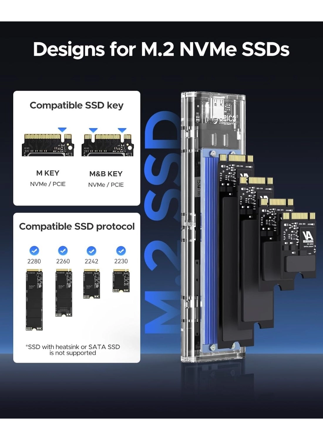 M.2 NGFF NVMe Enclosure - USB 3.2 Type C 10Gbps
