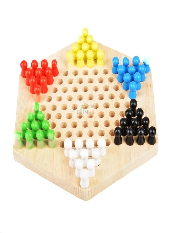 Little Mind Wooden Peg Solitaire Board Game - 2-6 Players 5+