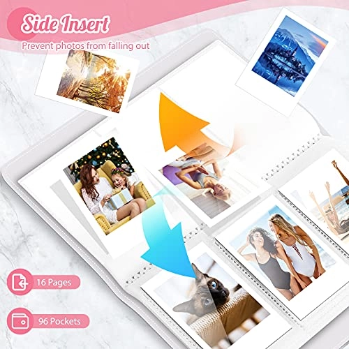 96 Pockets Photo Album - Large Capacity Blue flowers