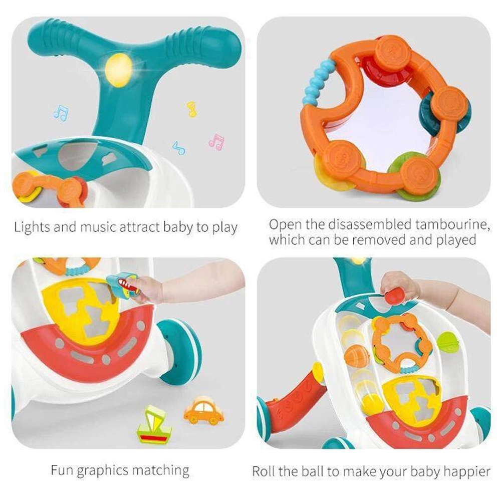 Baby Rolling Ball Walker With Caddy Diaper Organizer - Multicolor