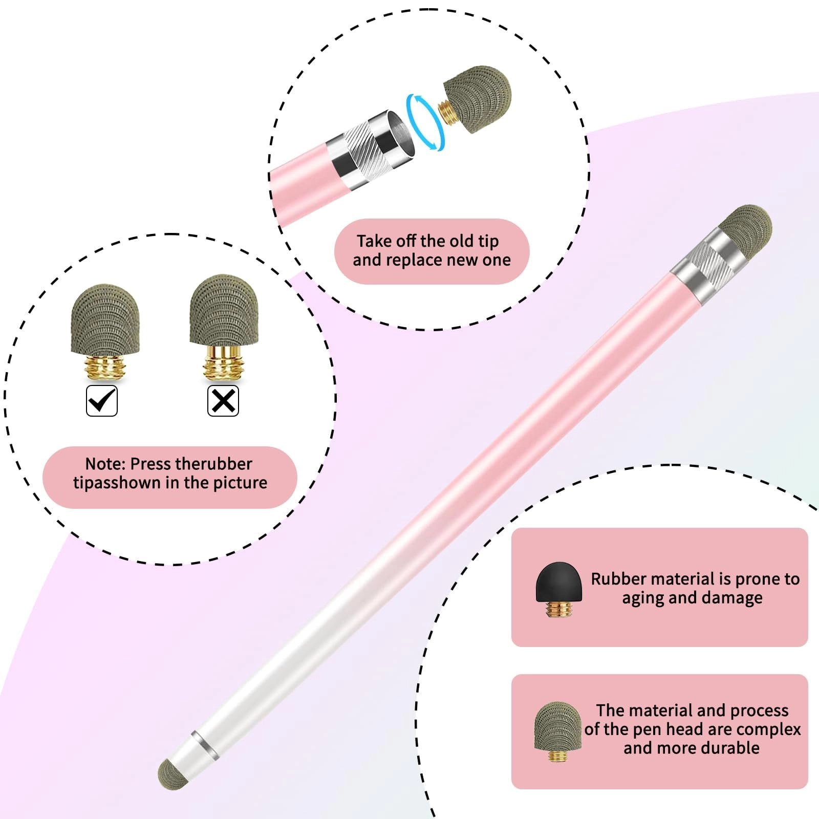Replacement Fiber Mesh Tips - Touch Screen Devices