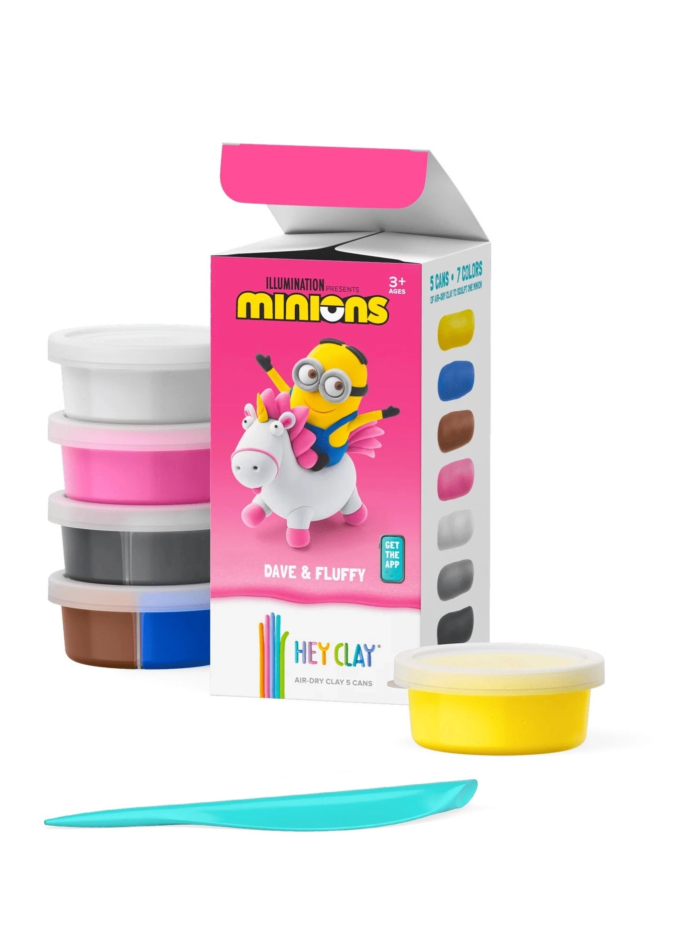 Minions Dave & Fluffy - Colourful modelling air-dry clay 3+ years 5 cans