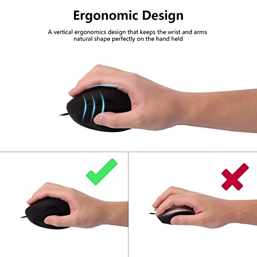 Vertical Ergonomic Optical Mouse - USB