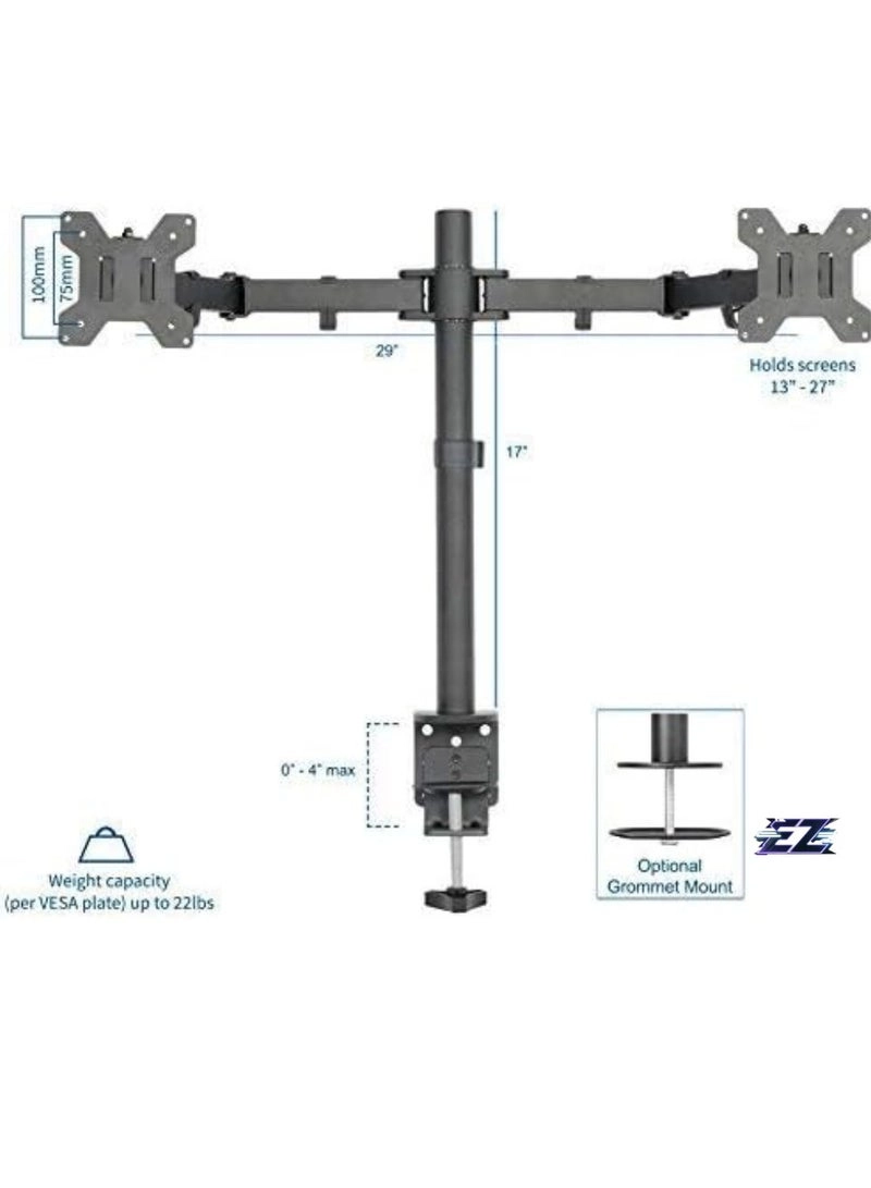 Dual Monitor Stand - Dual 13-32 inch VESA 75/100mm