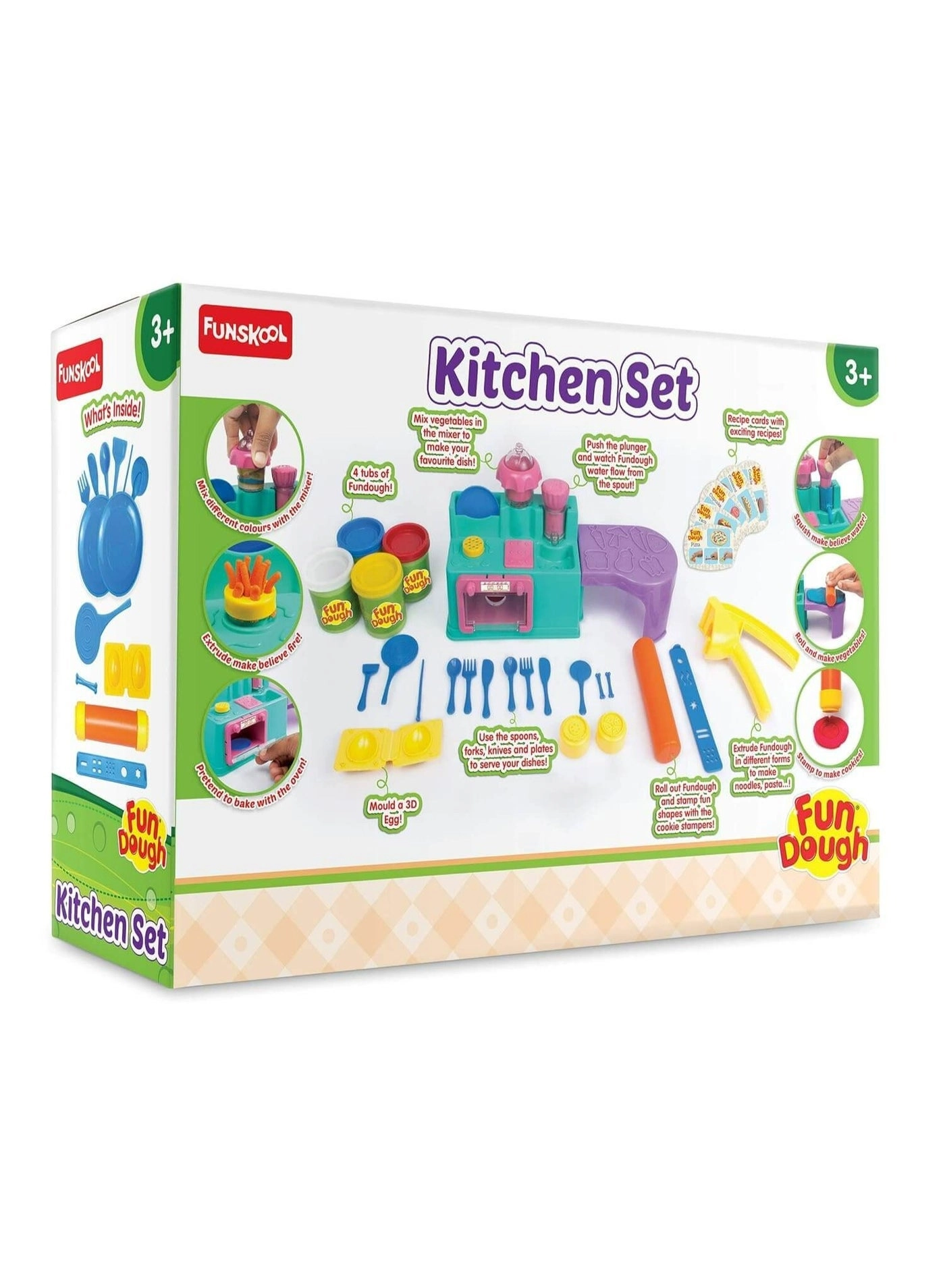 Soft Dough Kids Kitchen Play Set - 3+ years