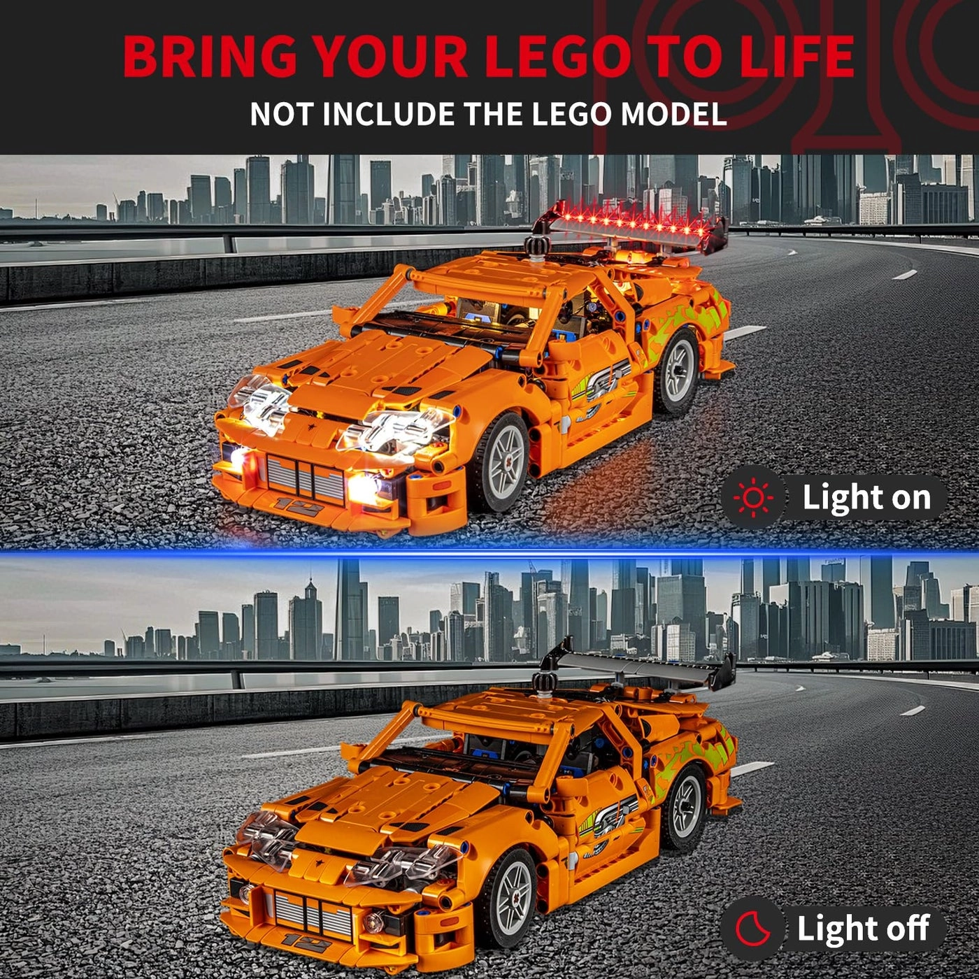 LED Light Kit for LEGO Fast and Furious Toyota Supra MK4 42204
