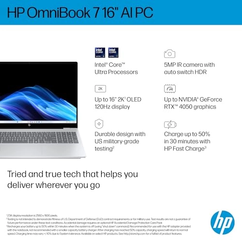 OmniBook 7 16-ay0002ne - 16'' Core Ultra 7 255H 32GB 1TB SSD