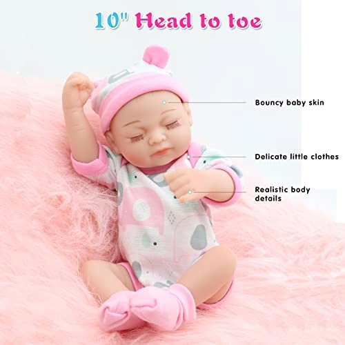 Reborn Baby Doll - 10 inch Silicone Girl Ages 3+ Gift Set