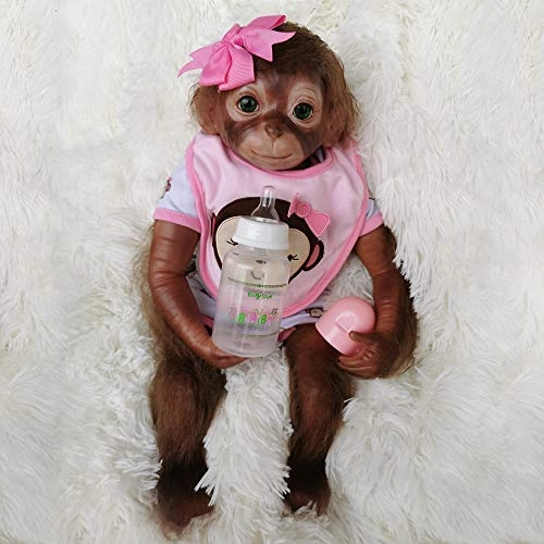 Wamdoll Reborn Monkey Baby Doll - 20 inches 50CM Silicone Vinyl Weighted Body