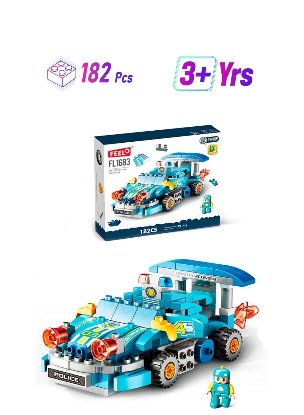 FEELO Building Blocks Set - Police 182pcs