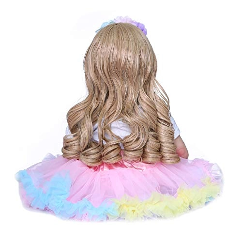 Reborn Toddler Doll - 24 inch Silicone Vinyl Girl Pink Dress Ages 3+