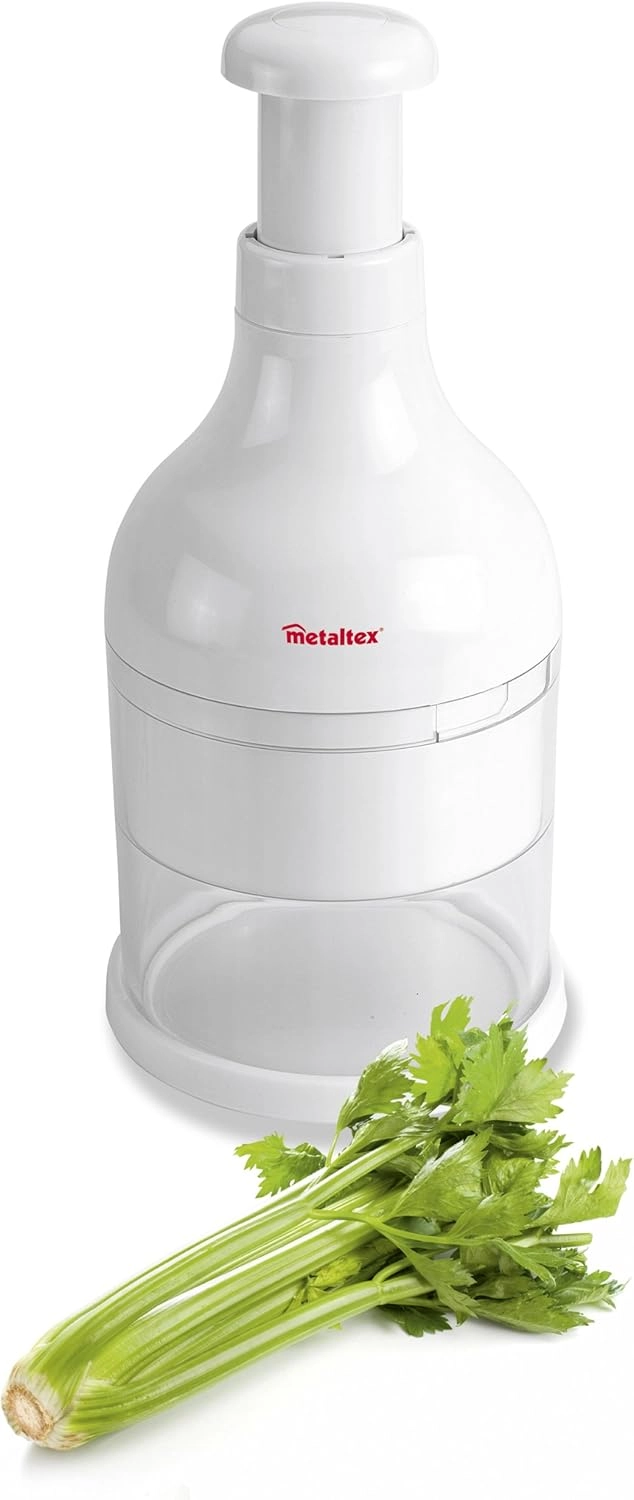 ASHWIL Vegetable Chopper Manual Cutter - 27.5 x 10 cm Dishwasher Safe White