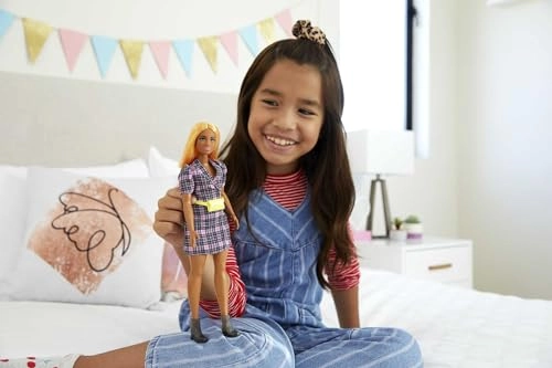 Barbie Fashionistas - Orange Hair Pink Plaid Dress Ages 3+