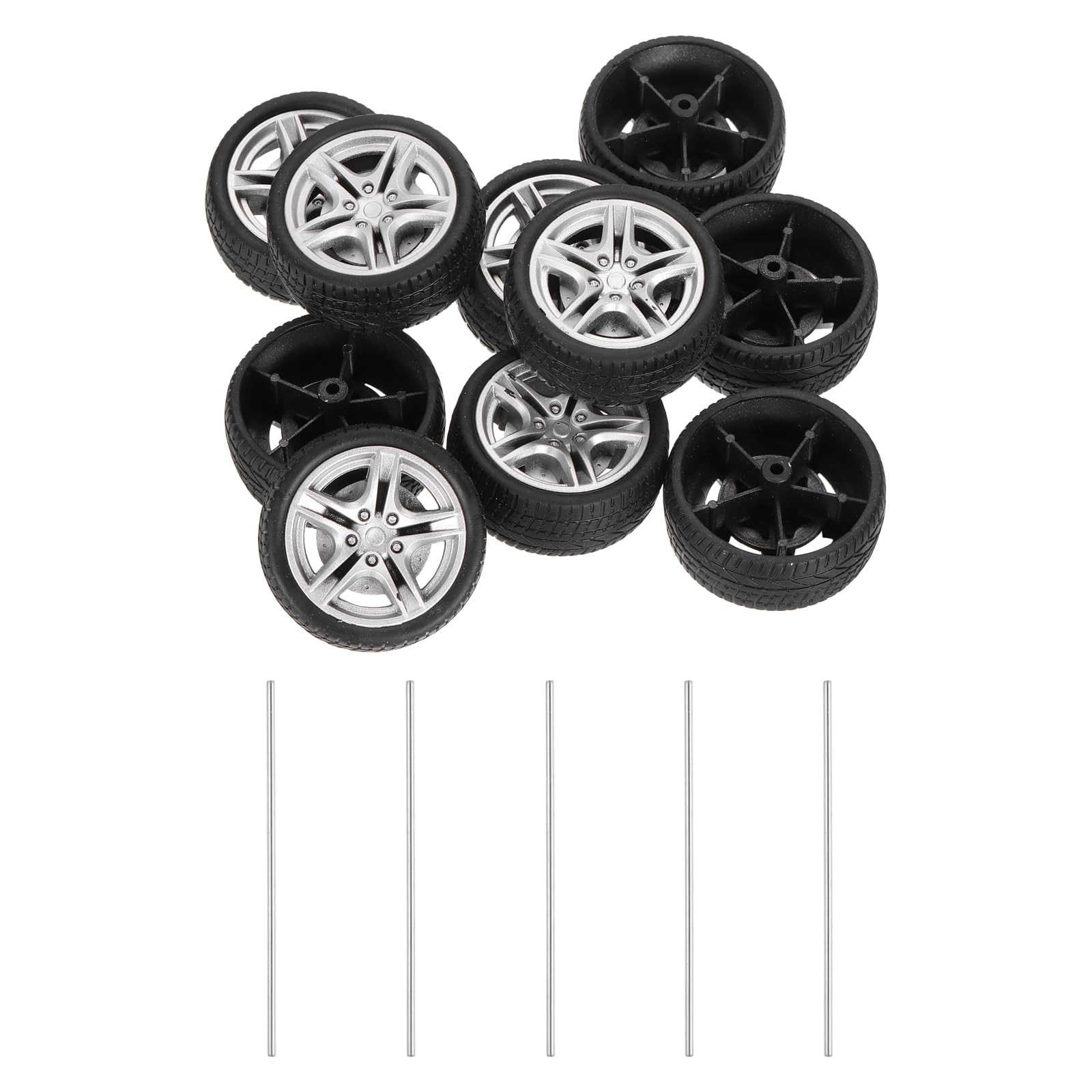 SourcingMap Toy Car Wheels - 10pcs 48.5mmx19mm 3mmx100mm