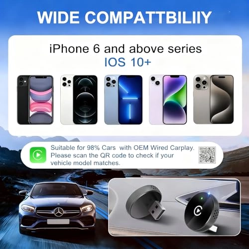Wireless CarPlay Adapter - Bluetooth USB iPhone