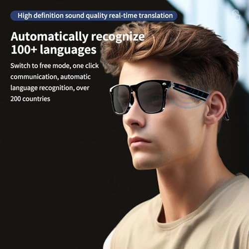 AI Translator Smart Glasses - 163 Languages Noise Cancellation