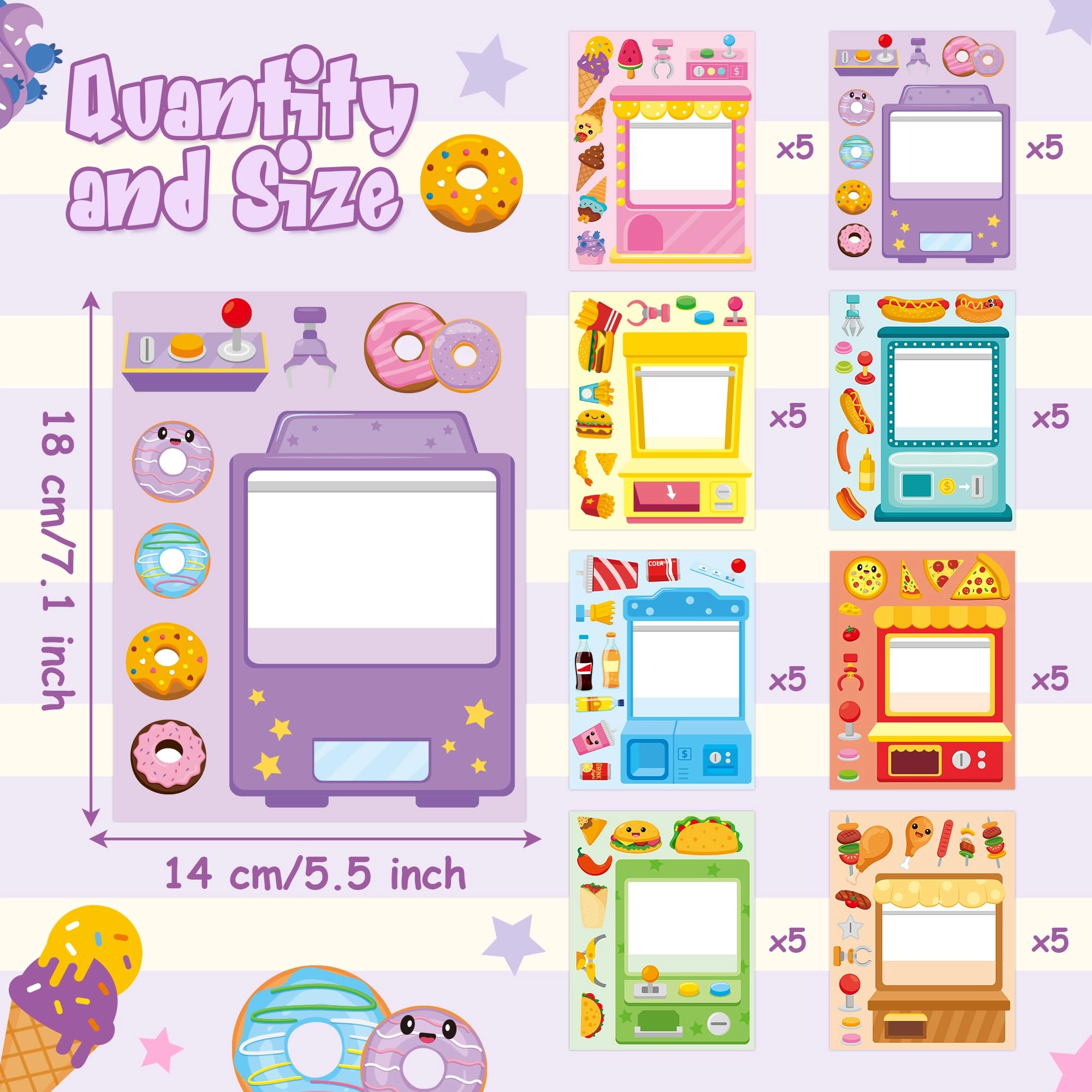 Snack Vending Machine Activity Sticker Book 40 pcs