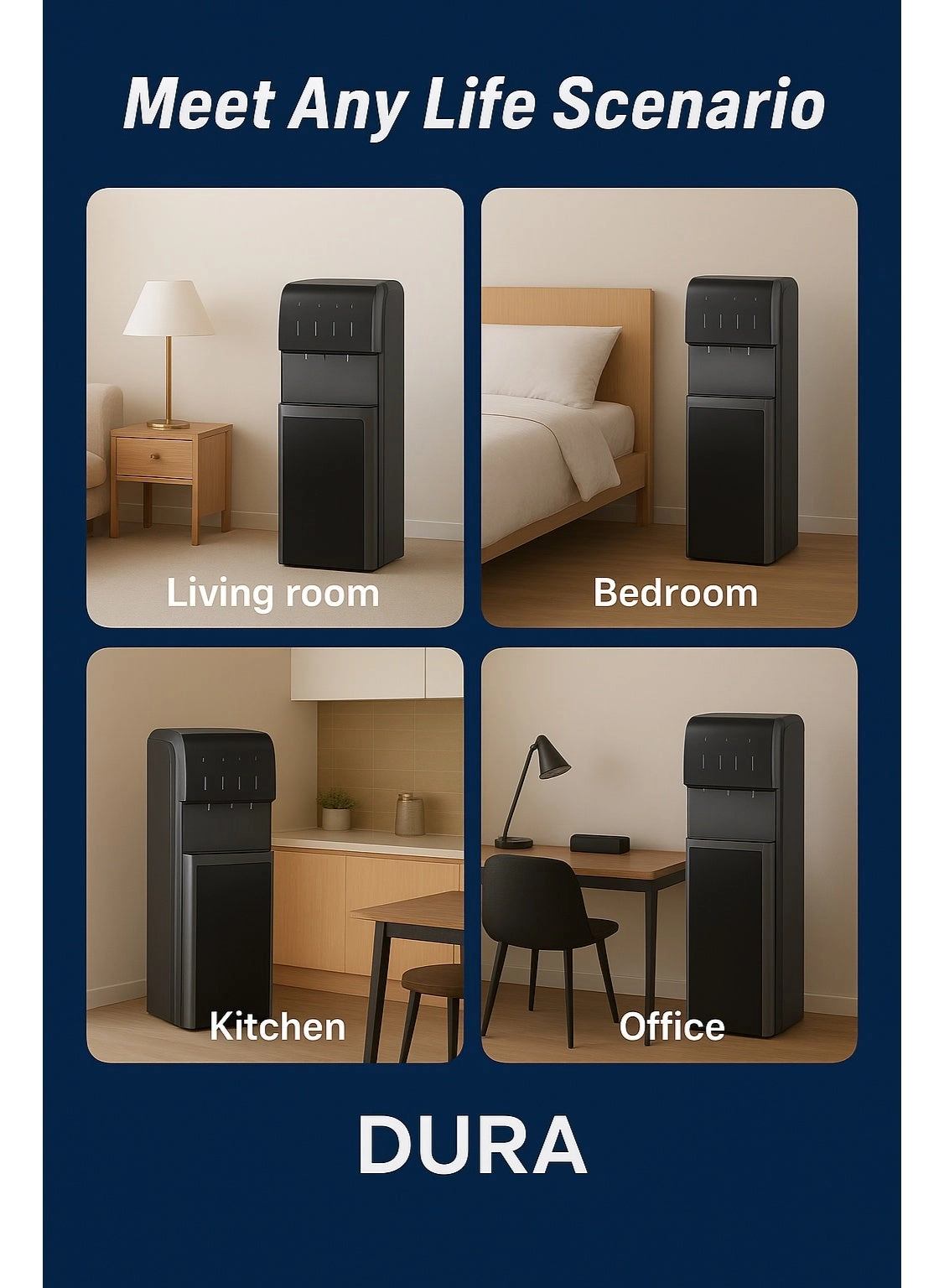 5 in 1 Bottom Loading Water Dispenser - UV LED Sterilization Dual Touchless