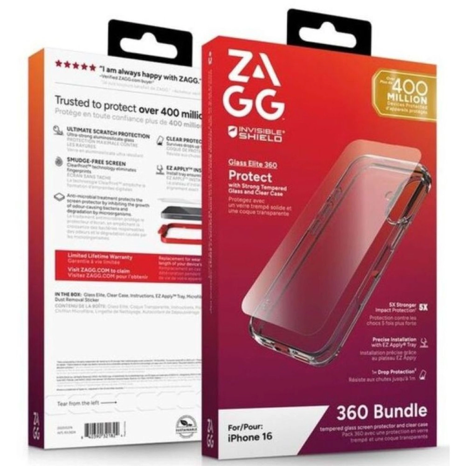 Luxe - Wireless Charging Compatible Case Clear + Glass Elite 360 - Glass Screen Protector for iPhone 16e/14/13
