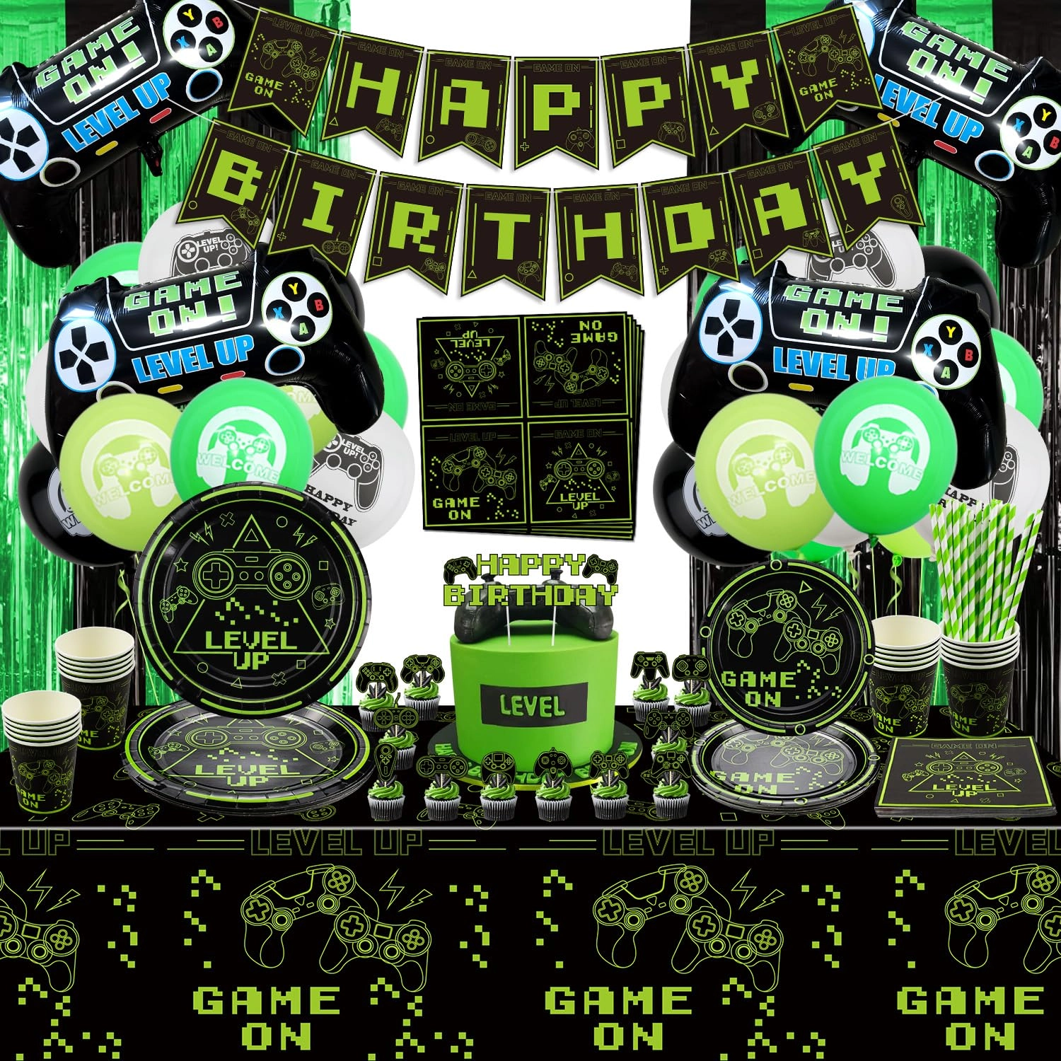 hegbolke Video Game Party Supplies - 20 Birthday Kit