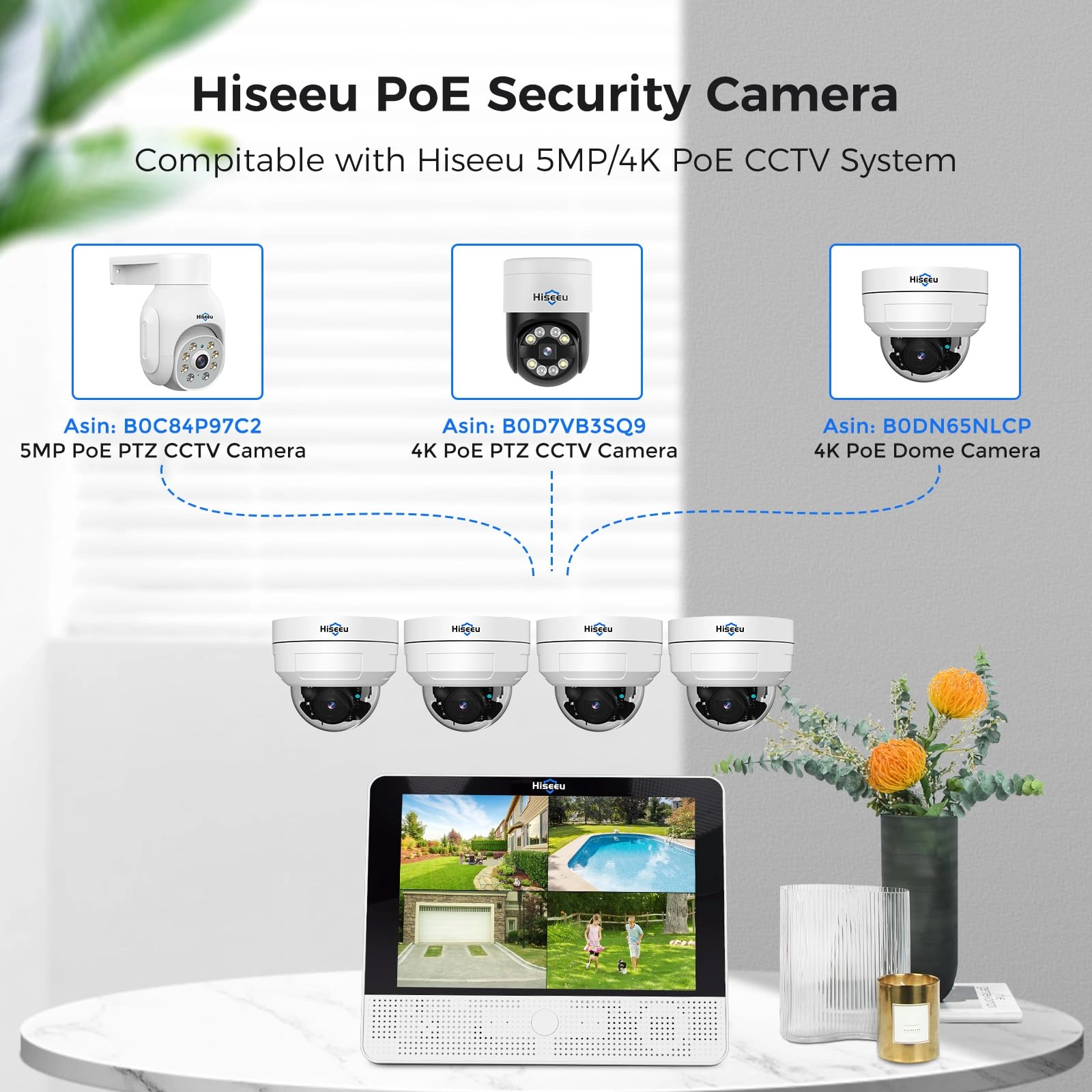 4K PoE Camera System - 8 cameras 16 channels 8MP