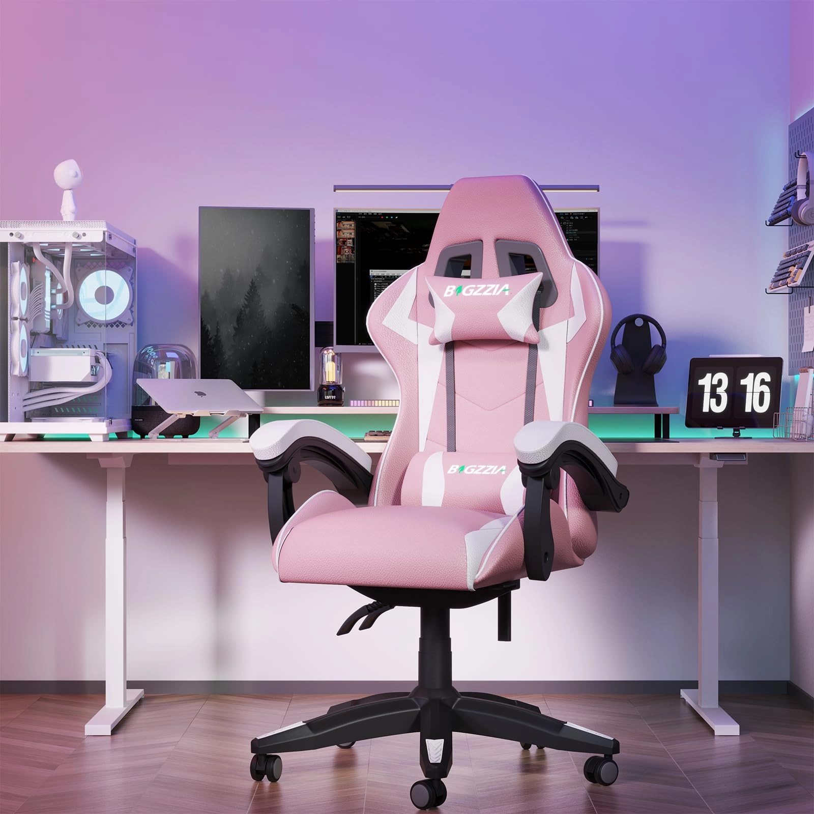 A gaming chair - Adjustable Height Reclining Feature