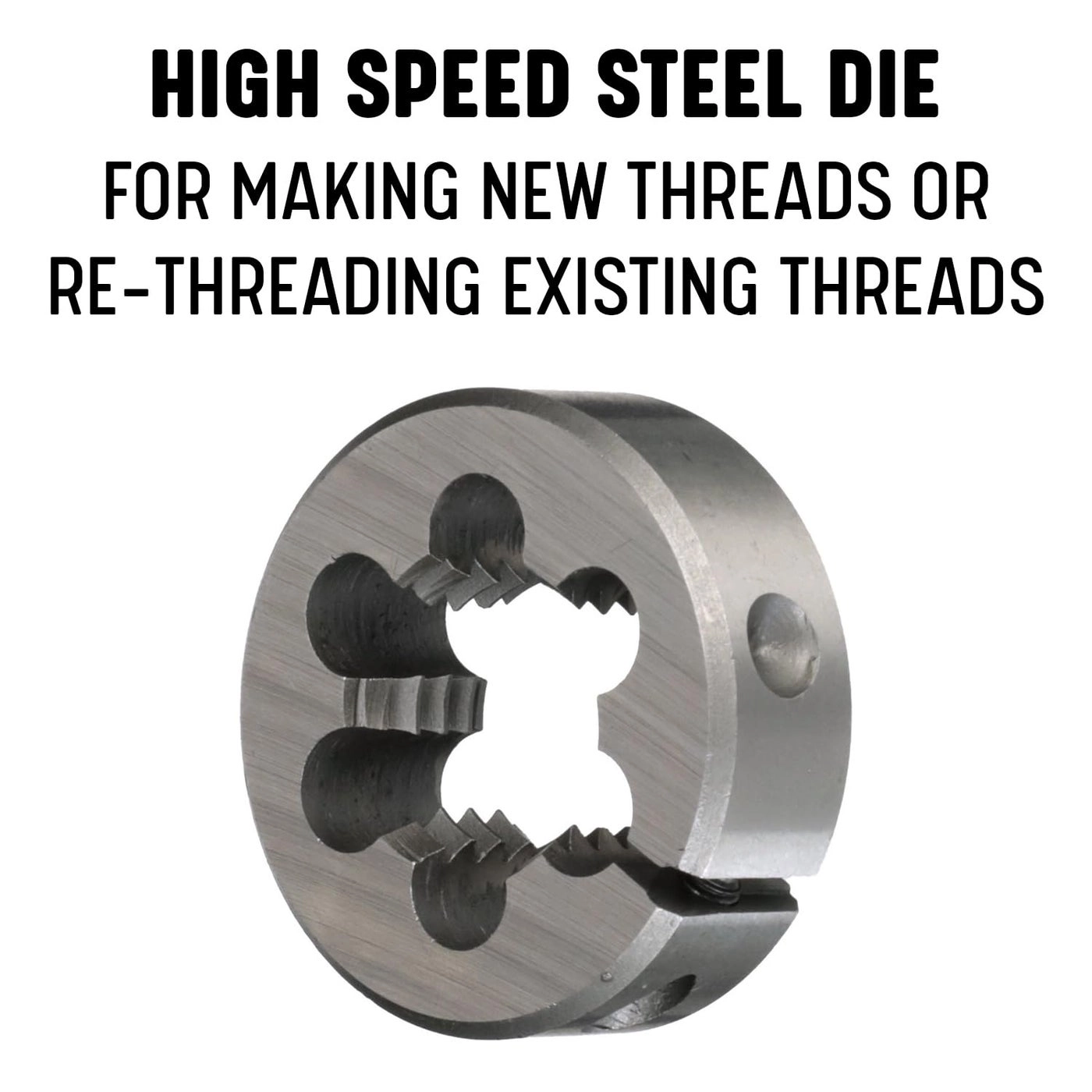 DWT Series - 13/16" OD High Speed Steel Round Adjustable Die